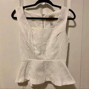 Forever 21 White Peplum Top